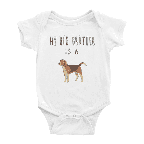 My Big Brother Is A Harrier Dog Funny Boys Girl Baby Bodysuit