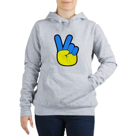 CafePress - Ukrainian Flag Peace Sign Ukraine Nativ Sweatshirt - Women's Hooded Sweatshirt