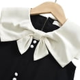 thumbnail image 4 of LYMAYTER Robe Décontractée pour Tout-Petits Fille, Robe à Grand Col avec Grand Nœud, Sans Manches, Ligne A, Robe de Fête, 1-7 Ans, 4 of 8
