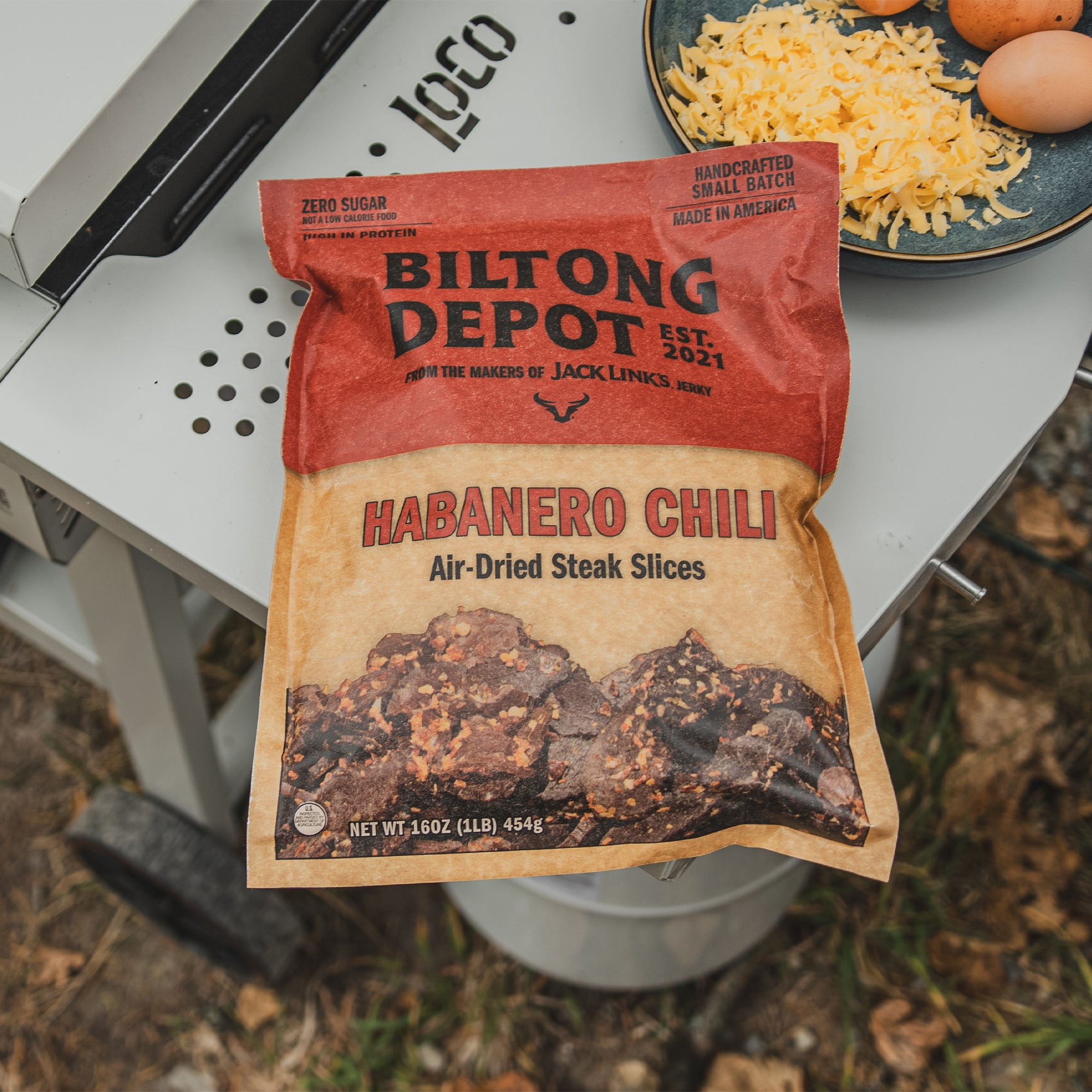 Biltong Depot Habanero Chili Biltong (1 pound): High Protein Snack, No Sugar, Spicy Natural Dried Beef Jerky