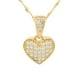 thumbnail image 1 of Cadena Gargantilla Corazón Zirconias 0.9 cm Oro Sólido 10K amarillo, 1 of 6