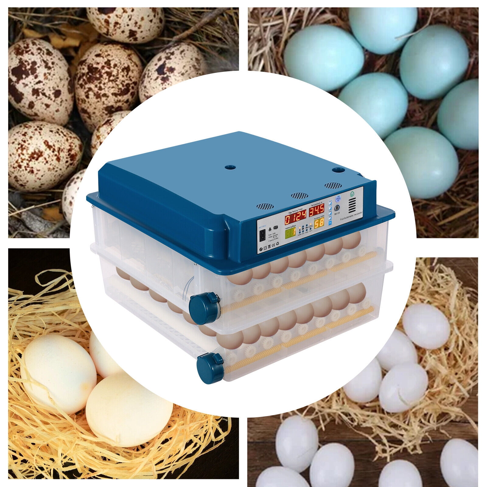 120 Egg Incubator Poultry Hatcher with Fully Automatic Egg Turning  for Chickens