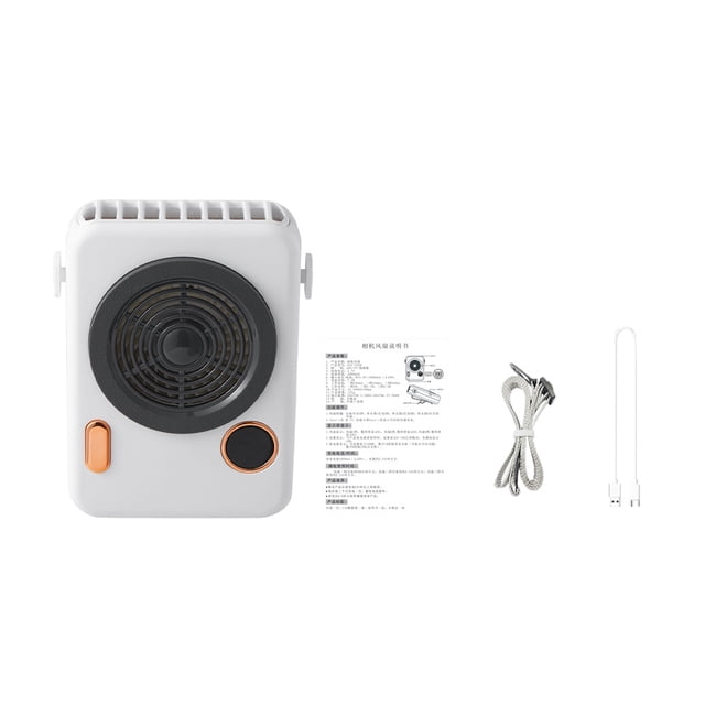 Ventilador para colgar en el cuello Ventilador recargable eléctrico digital LED Enfriador de forma de cámara portátil ajustable, Blanco Advancent HA004178-01B