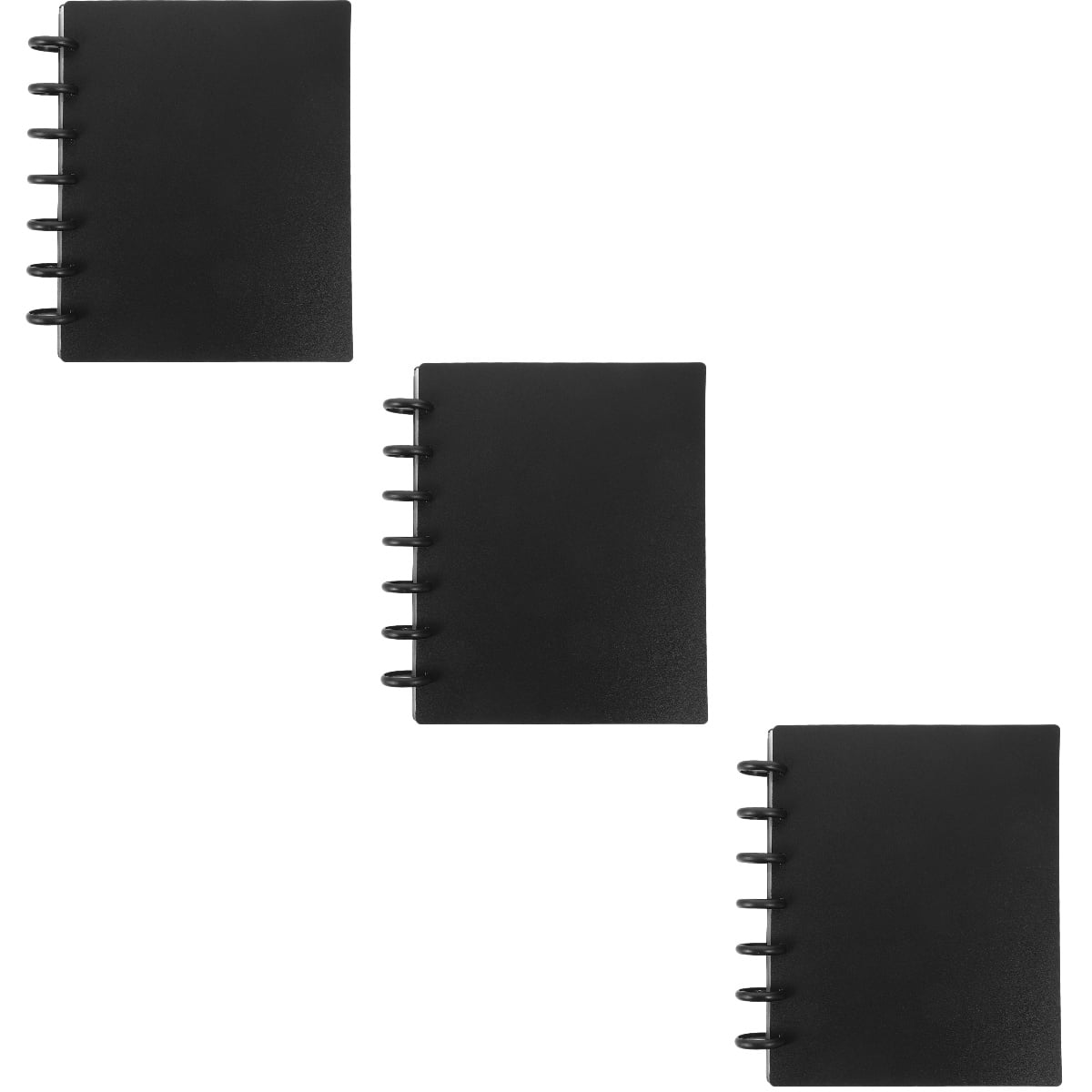 FUEENIRVA Portable Black Photo Album Set with Clear Pockets, 3-Pack PP Material for Secure Photo Storage