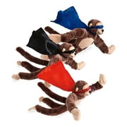 HearthSong Set of Three Plush Flying Flingshot Howling Monkeys in Colorful Cloaks