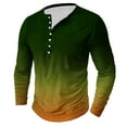 thumbnail image 2 of Dagegui Mens Gradient Print Henley Shirt Fashion Button Long Sleeve T Shirts Soft Comfy Slim Tees Lightweight Tees Casual Tops Today Sales Green,5XL, 2 of 4