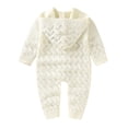 thumbnail image 2 of 0-18M Baby Boys Girls Hooded Knitted Romper Jumpsuit Infants Warm Sweater Outfits, 2 of 8