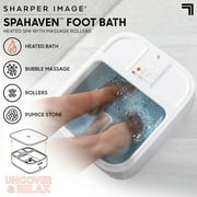 Sharper Image SpaHaven Heated Foot Bath Massager, LED Display, Soothe & Rejuvenate, White