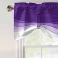 thumbnail image 4 of Purple Waves Tie Up Valance Curtains for Windows, Kitchen Curtains Window Treatments, Ombre Abstract Art Gradient Modern Short Window Shades Valances for Bedroom Bathroom Cafe 42"x12", 4 of 8