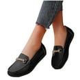 thumbnail image 6 of Hinvhai Women's Business Loafers Work Casual Flats Shoes Lightweight Penny Leather Slip On Walking Shoes Black 7(39), 6 of 6
