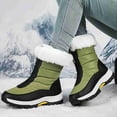 thumbnail image 6 of Women's Winter Snow Boots Outdoor Hiking Skiing Comfortable Anti-Slip Plush Zipper Cold-Resistant Thickened High Boots Green 6.5 US, 6 of 7