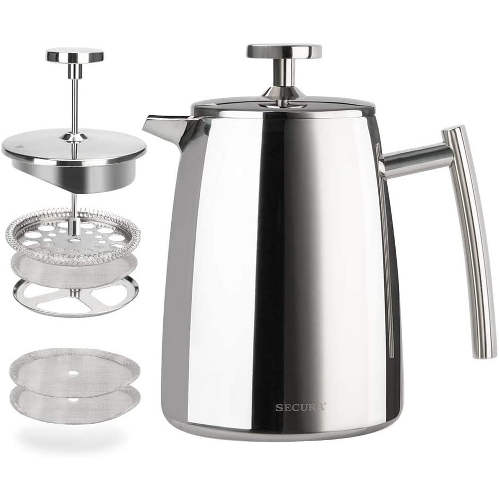 Secura French Press Coffee Maker, 17Ounce, 18/10 Stainless Steel