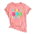 thumbnail image 3 of Daisyyozoid Chemise Joyeuses Pâques pour Femmes Manches Courtes Col Rond Blouse Ample Décontractée, 3 of 4