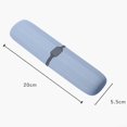 thumbnail image 3 of Portable Toothbrush Storage Case for Travel, Black and Grey, PP Material, 7.9x2.1x0.9 Inches, Double Ventilation Holes, 3 of 4