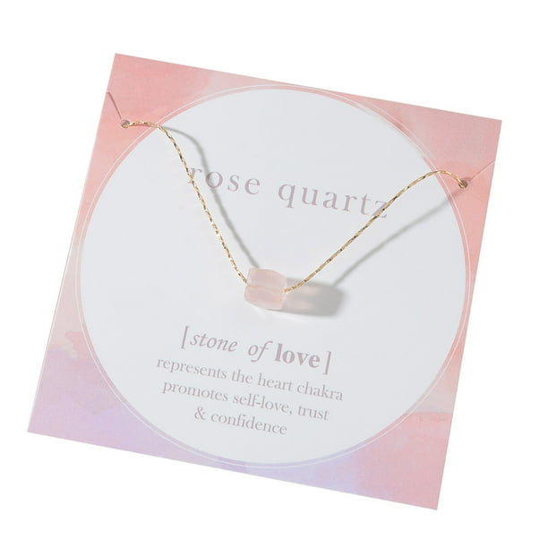 Collar con colgante de cuarzo rosa dorado y cristal original, collar para siempre para mi hija y mis amigas