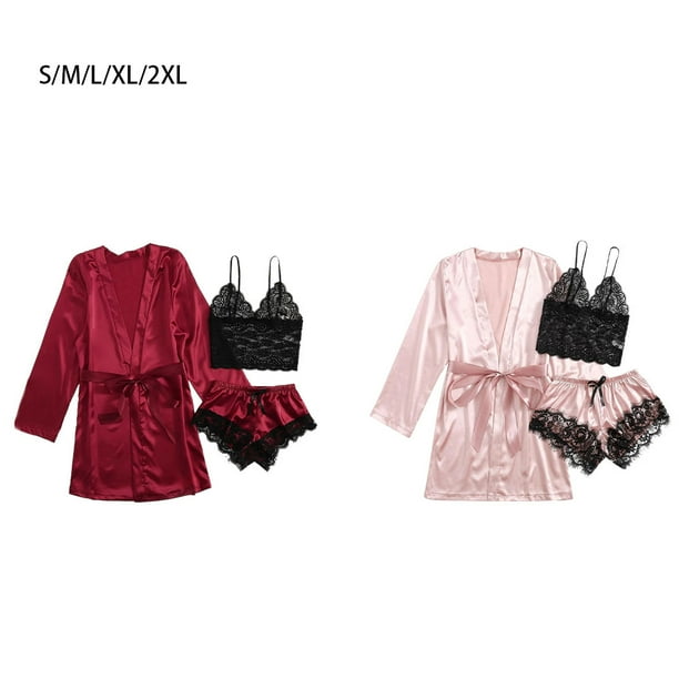 Baohd Winered Stay Comfortable All Night Womens Sleepwear Pajamas Women Pajamas Robe Sets Women Pyjama Set Winered M 1Set