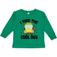 thumbnail image 3 of Inktastic I Ride the Cool Bus with Yellow Bus Boys or Girls Long Sleeve Toddler T-Shirt, 3 of 5