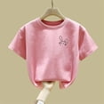 thumbnail image 5 of Bixock Summer Casual Short Sleeve Tee Crew Neck Figure Print Cotton Shirts for Girls Easter Clothes 2-13Years School Uniforms Lightweight Breathable Daily Pullover Tops, 5 of 6