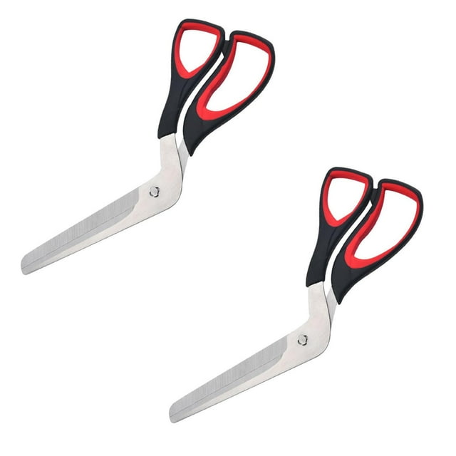 Oleegame 2PC Tomato Slicer And Lemon Slicer 1 Pizza Scissors Pizza Cutter With Sharp Food Grade Stainless And Handle With Soft Handle Multifunctional Kitchen Scissors Red
