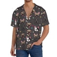 thumbnail image 1 of Fotbe French Bulldogs Camisa Estampada de Manga Corta para Hombre, Casual de Verano, Estilo Playero, Sin Arrugas-Small, 1 of 5