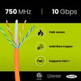 thumbnail image 2 of Cable Ethernet TRUE CABLE Cat6A Riser, 1000 pies, naranja, 23 AWG, 2 of 7
