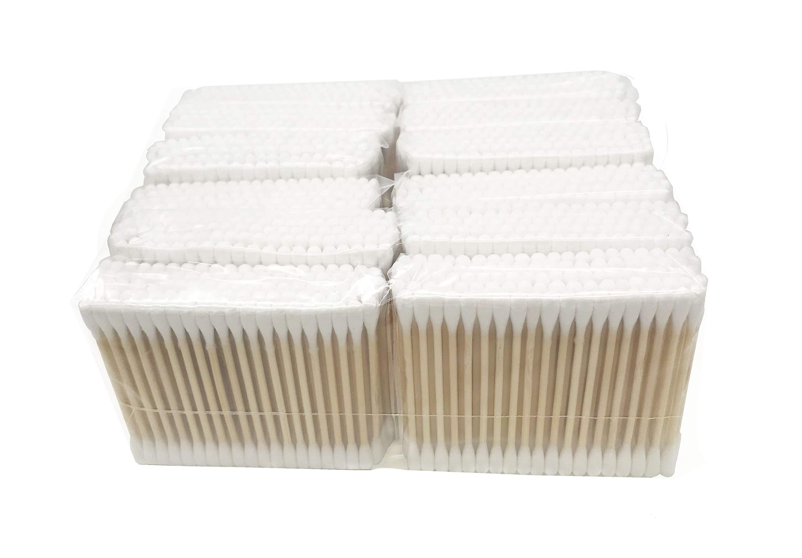 1200 Pieces Organic Cotton Swabs with Wooden Sticks | Biodegradable Cotton Buds | Eco Friendly Cotton Swabs 3'' 1200pcs