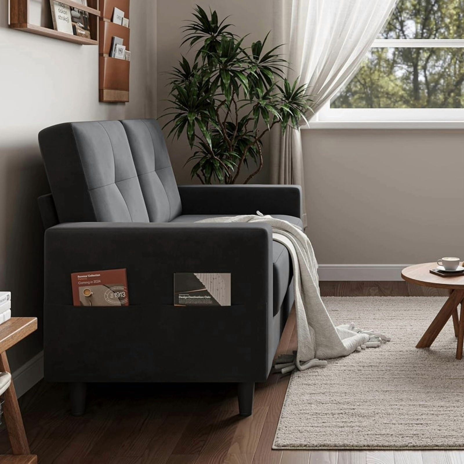 53" Loveseat Sofa, Small Couches 2 Seater Couch for Living Room Comfy Modern Sofa for Bedroom Apartment Office, Dark Grey