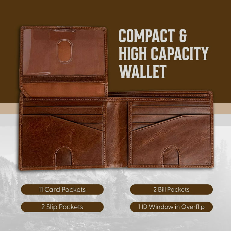 Wallet Brown Bifold - RFID Lining - Personalized Men's Leather