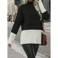 thumbnail image 4 of Black And White Color Block Turtleneck Sweater, 4 of 5