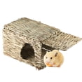 thumbnail image 4 of Frogued Woven Grass Straw Small Pet Rabbit Hamster Cage Nest House Chew Toy Foldable Bed, 4 of 9