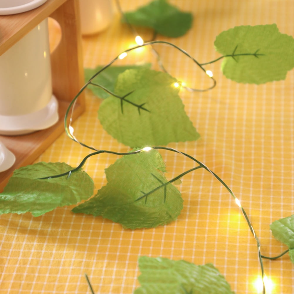 2M/ 20 Leds Artificial Garland String Lights Leaves Vine Fairy Light