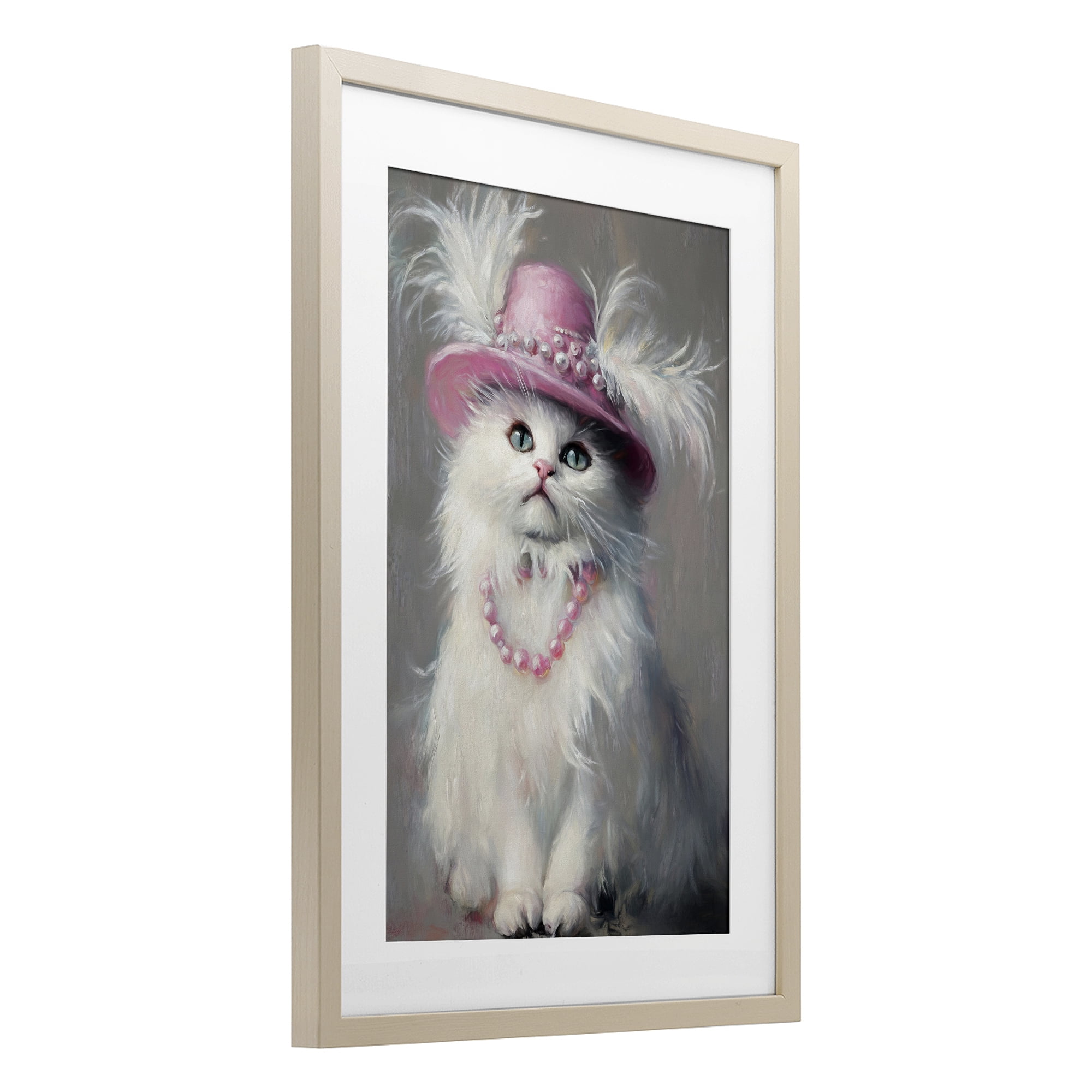Stupell Industries Beautiful Brigitte Cat Birch Framed Print Under Glass, design by Tina LeCour