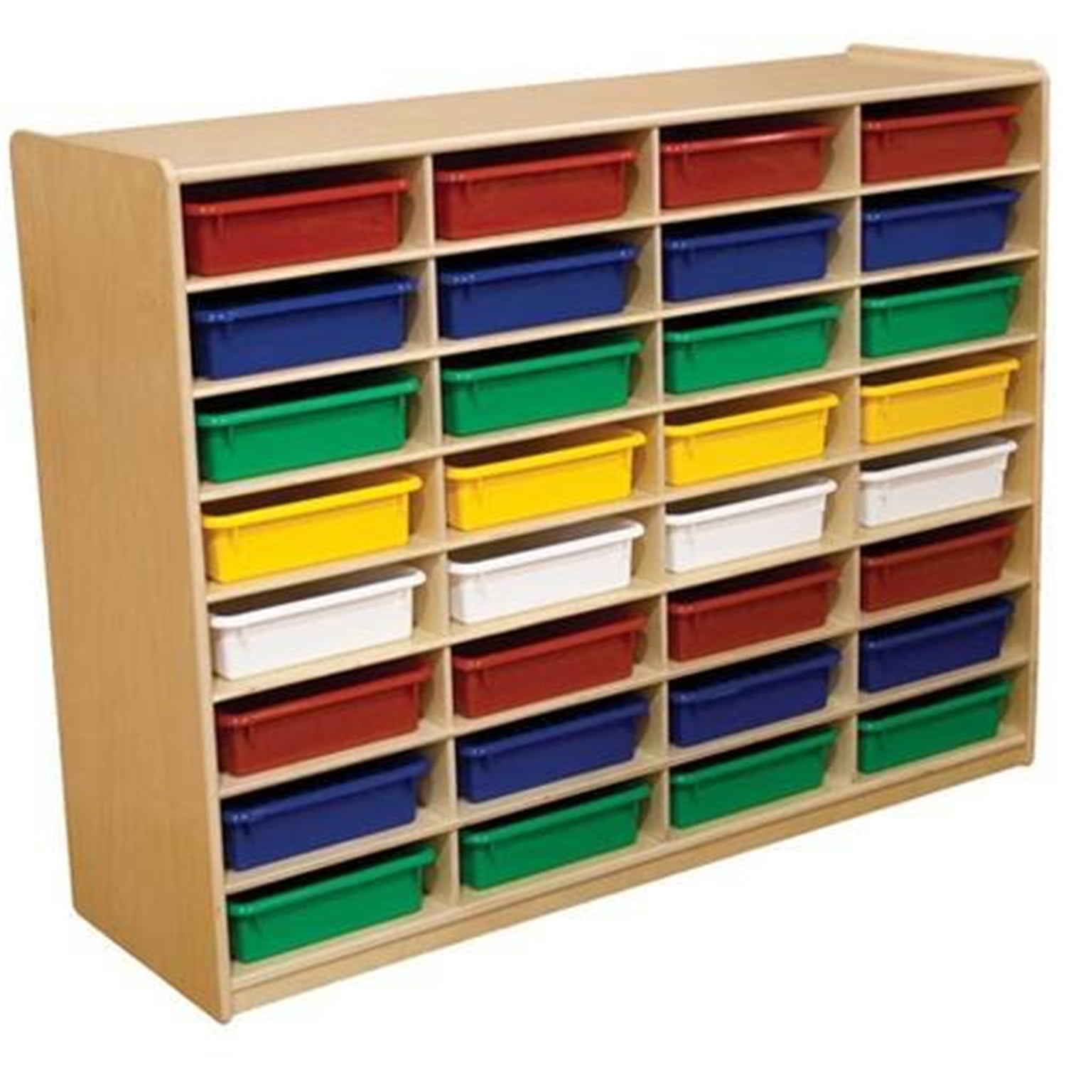 (32) 3" Letter Tray Storage Unit with Assorted Trays