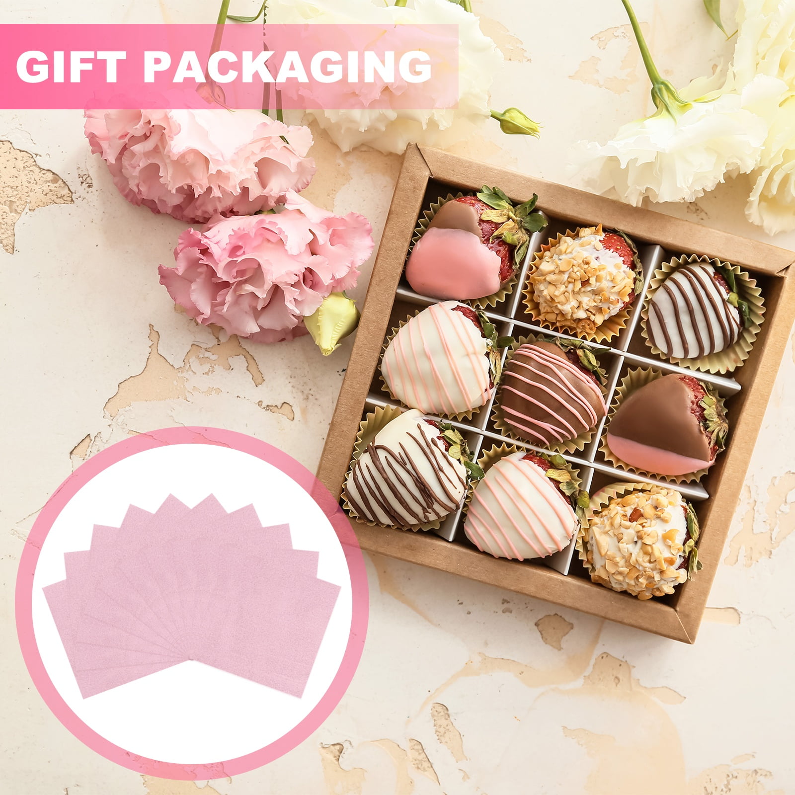 Uxcell 200 Pcs Candy Foil Wrappers, 7.87 x 7.87 Inch Aluminium Foil Chocolate Bar Square Wrappers for Tea Brownies DIY Packaging Wedding Party Decoration, Light Pink (Orange Peel)
