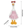 thumbnail image 2 of Meggemo Pink Dress Duck Figurine Resin Craft Animal Statue Cute Home Desktop Garden Decoration Ornament, 2 of 5