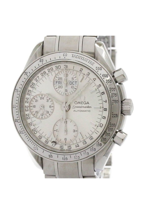 Pre-Owned OMEGA Speedmaster Triple Date Steel Automatic Watch 3523.30 Polished