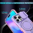 thumbnail image 5 of ELEHOLD Case for iPhone 16 Pro, Graded Drop Protection Magnetic Case with Hidden Kickstand ＆ Camera Cover, Compatible with MagSafe Accessory＆ Wireless Charging,Purple, 5 of 10