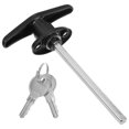thumbnail image 1 of Garage Door Lock Keyed T-handle Hardware Locking Long Shaft Lock Accessory, 1 of 4