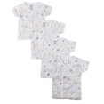 thumbnail image 1 of Camisa Bambini blanca con cierre lateral de manga corta para recién nacido, paquete de 4, 1 of 3