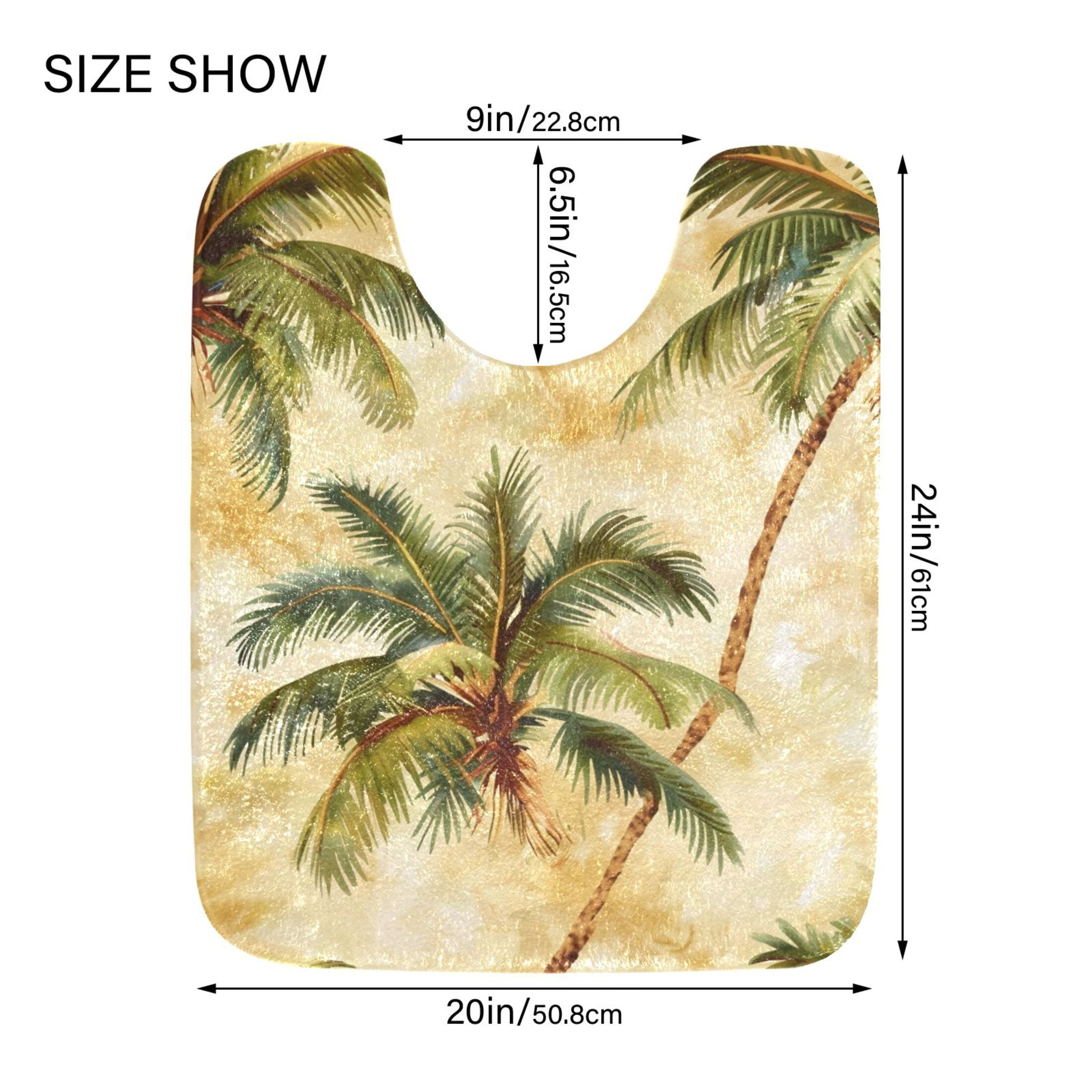 Ryvnso Retro Palm Trees Bathroom Shaggy Rugs Toilet Mat Soft Contour Rug
