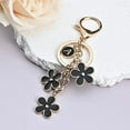 thumbnail image 3 of Soda Candy Initial Keychain Flower Keyring for Key Cute Letter Bag Charms for Handbag Backpack, Black, N, 3 of 6