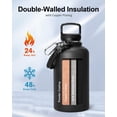 thumbnail image 2 of Botella de agua Trebo Insulated de acero inoxidable de 1,9 L con 3 tapas, 2 of 8