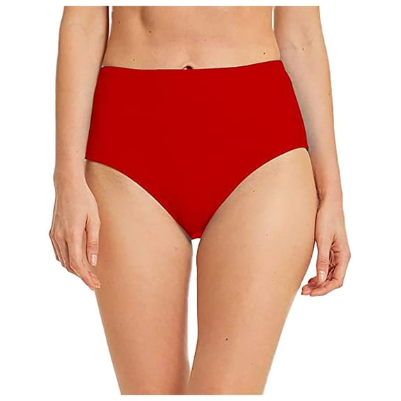 Bwdbhd Swimsuit Bottoms High Waisted Women's Bikini Swim Bottom Briefs Ribbed High Cut Mid Waist Cheeky Bathing Suit Bottom RD1,L