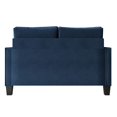 thumbnail image 6 of Home Design Marcia Square Arm Loveseat with Padded Back and Seat, Modern Upholstery, Black Legs, Comfortable Living Room Seating, Blue, 6 of 9
