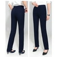 thumbnail image 2 of Prolriy Dress Pants Women, Women's Work Straight High Waist Chinos Button Down Straight Long Trousers Pants Pants Suit Pants Work Pants for Women Navy XXXL, 2 of 4
