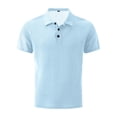 thumbnail image 3 of Wearbreeze Shirts for Men, Casual Comfort Polo, Quick Dry Stretch Non-Iron Anti-Wrinkle Shirt Short Sleeve Light Blue 4XL, 3 of 9