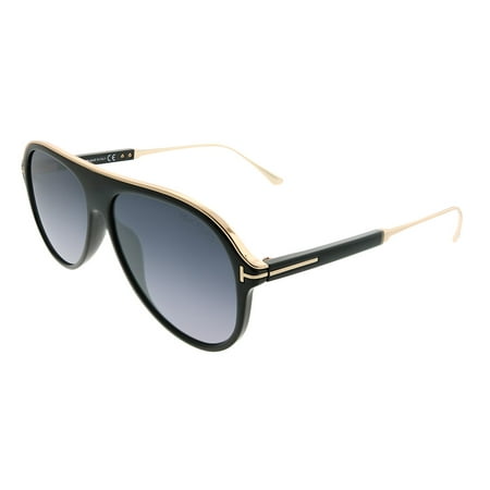 UPC 664689929962 product image for Tom Ford Nicholai Plastic Unisex Aviator Sunglasses Shiny Black 57mm Adult | upcitemdb.com