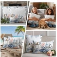 thumbnail image 5 of Blue Pumpkin Coastal Fall Outdoor Waterproof Pillow Covers, Thanksgiving Starfish Summer Beach Decorative Square Throw Pillowcase Sofa Cushion Sham for Patio/Couch/Chair, 24"x24" 2 Pack, 5 of 8