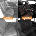 thumbnail image 6 of Car Seat Cover Fit for Nissan Rogue 2008-2025 2026 Waterproof Leather Seat Covers Cushion Comfort Car Seat Protector Compatible Airbag Red,Full Set(2 Row 5 Seats), 6 of 10