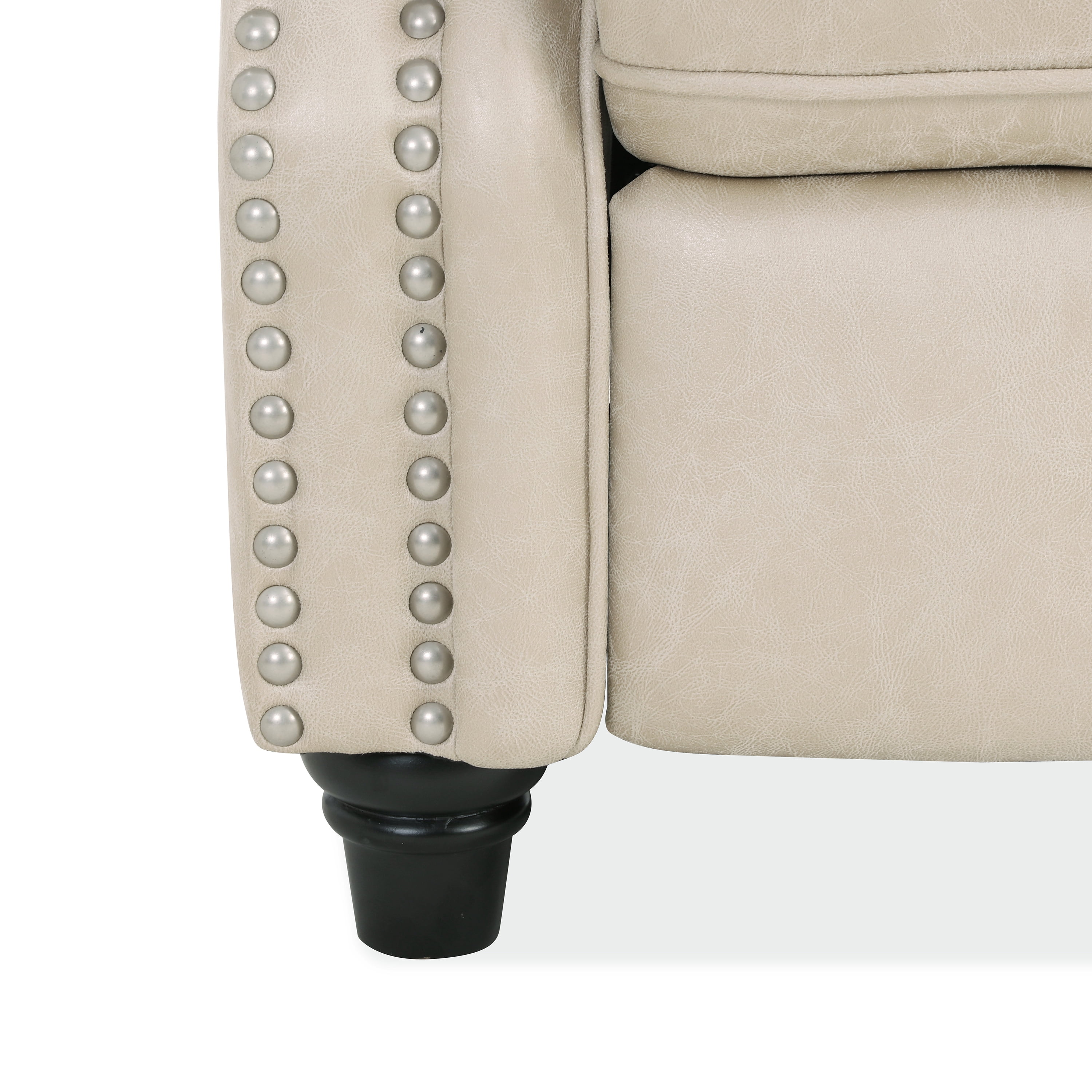 Homesvale Cari Tan Faux Leather Push Back Recliner Chair